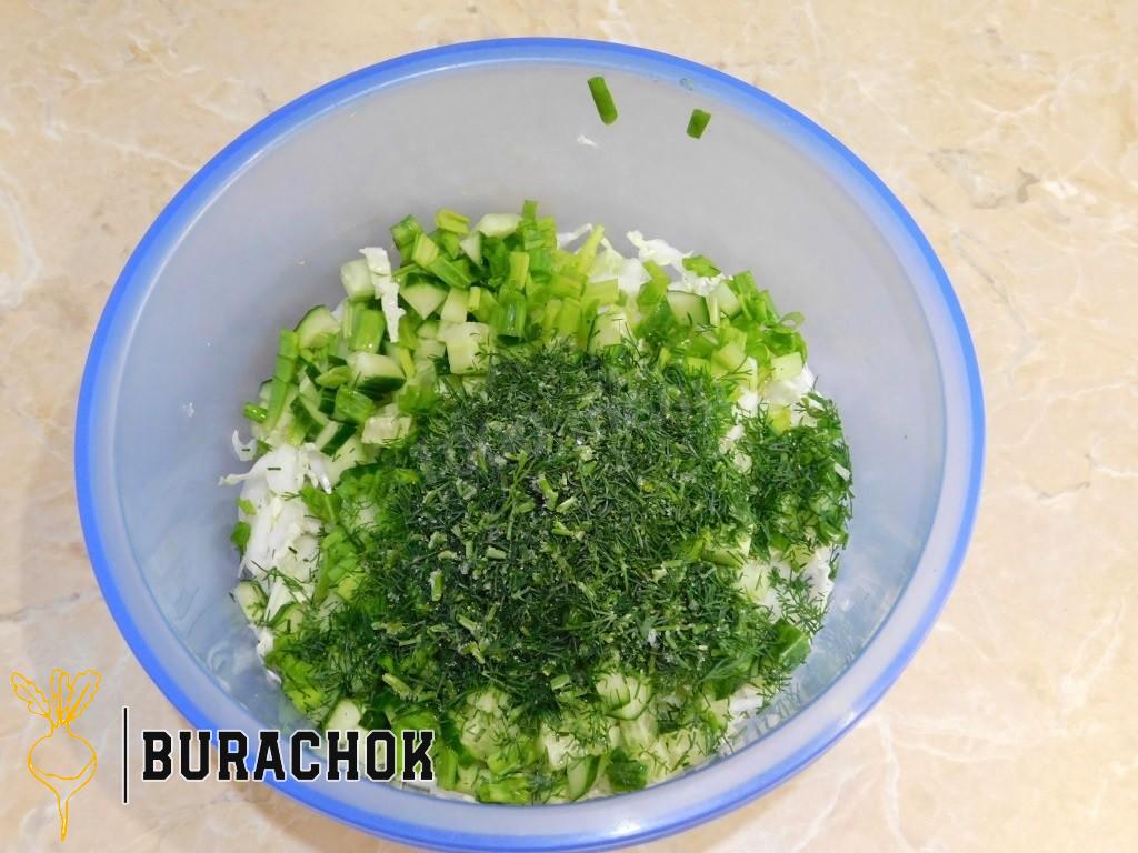 Салат з молодої капусти