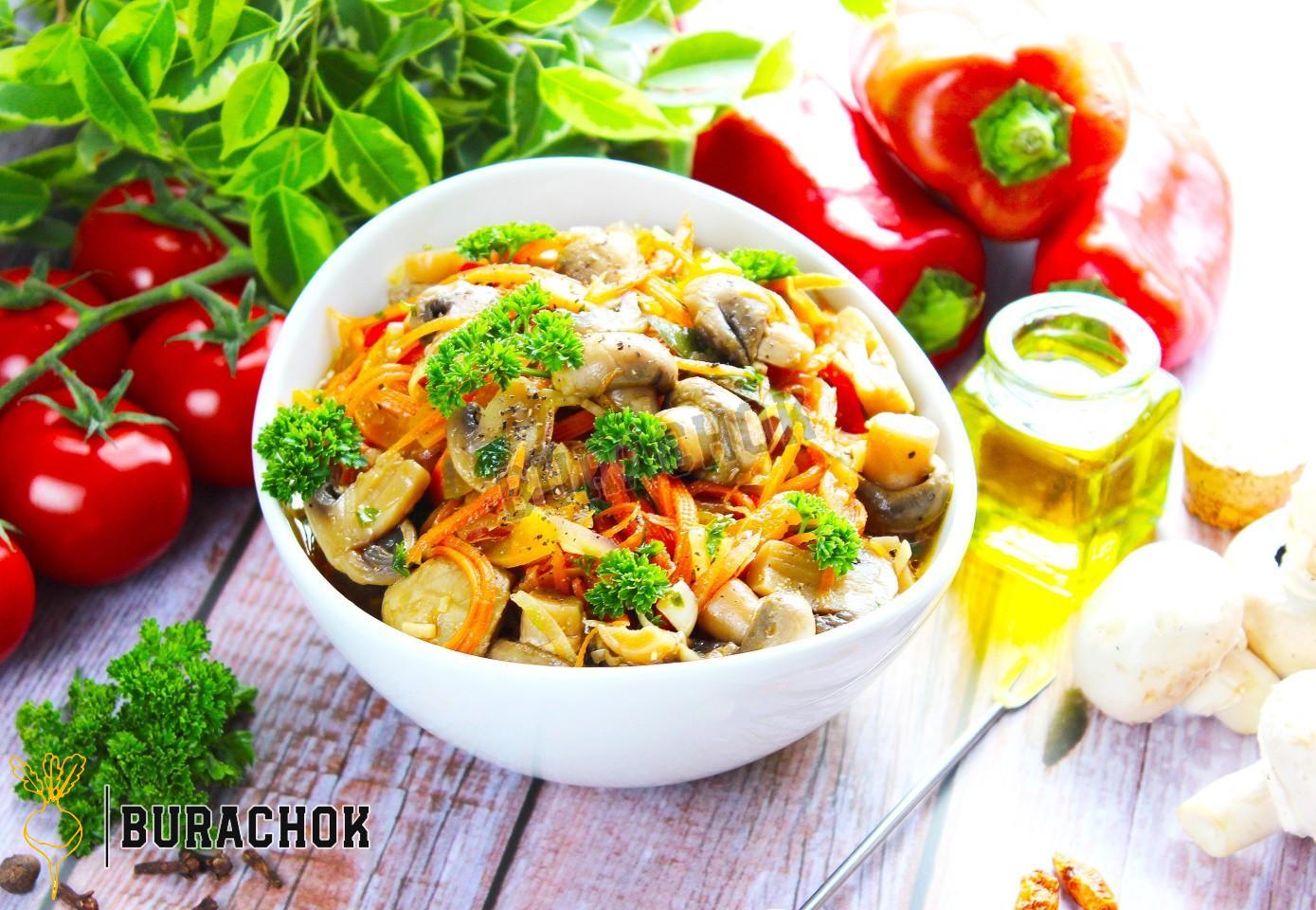Корейський салат з грибами