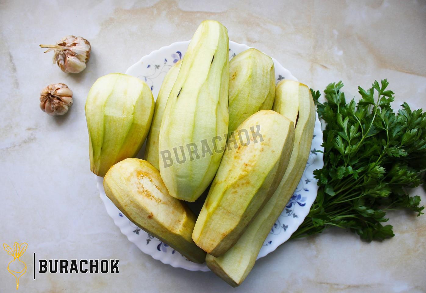 Мариновані баклажани з часником та зеленню на зиму