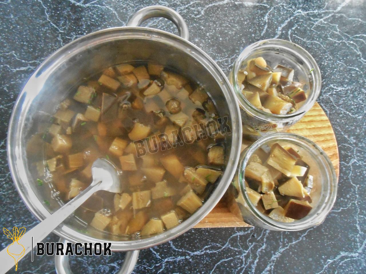 Баклажани на зиму як гриби з часником