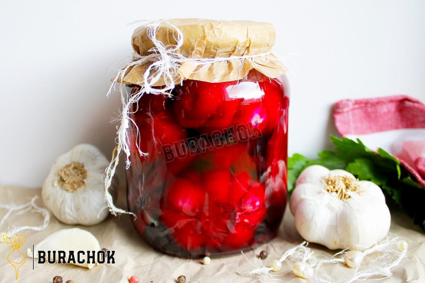 Маринований часник з буряком