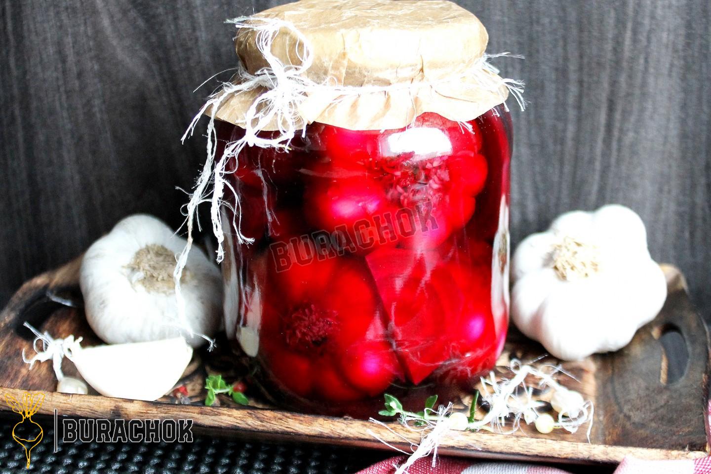Маринований часник з буряком