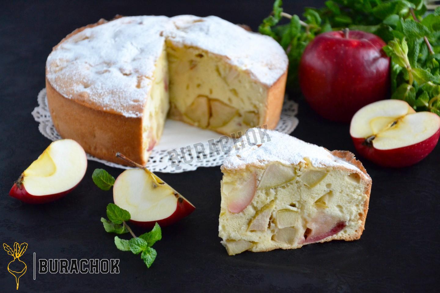 Класична шарлотка з яблуками в духовці пухка